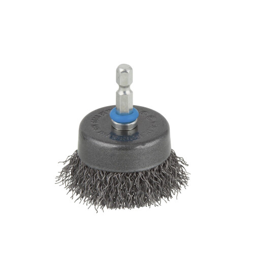 wolfcraft wolfcraft 50 mm Wire Cup Brush for Drill - Hex Shank Derusting Attachment