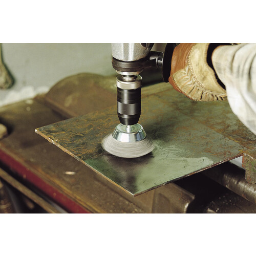 wolfcraft wolfcraft 50 mm Wire Cup Brush for Drill - Hex Shank Derusting Attachment 2