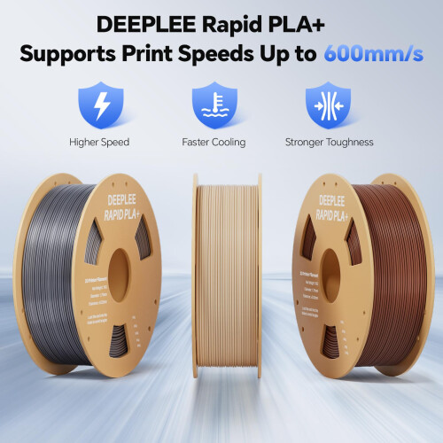 DEEPLEE Rapid PLA Plus Filament 1.75mm Red/Blue/Green/Yellow 4KG Bundle 1