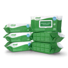 Clinell Universal Cleaning and Disinfectant Wipes for Surfaces (BCW100-1) - 6 Packs of 100 Extra Thick Heavy Duty Wipes - Multi Purpose Wipes, Kills 9