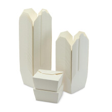 London Coffee Cups No.1 White Takeaway Food Boxes, 750ml / 26oz Disposable Cardboard Food Containers with Integrated Lid, White Paper Take Away Boxes