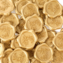 KFHENSOMR 50Pcs Wax Seal Stickers 1.18inch Wedding Envelope Stamp Stickers