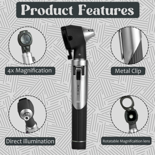 Fiber Optic Mini Otoscope Ear Healthy Tool for Home use with Extra Replaceable LED Light 2