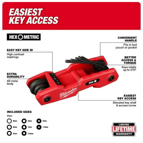 Milwaukee Milwaukee - Metric Hex Key Set - 8 Piece 4932480978 1