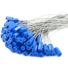 100pcs Numbered Security Cable Seals Tamper Proof Steel Wire Cable Tags Pull-Tite Trailer Seals Cable Ties-Strap (Blue)