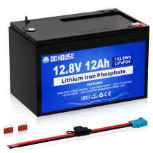 DCHOUSE 12V 12Ah LiFePO4 Lithium Battery with 15A BMS for Mobility Scooters