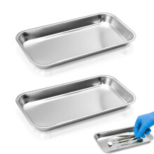 Stainless Steel Medical Tray 2 Pack, 22 x 11.7 cm Instrument Trays