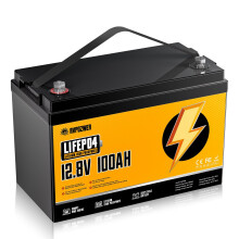 12V 100Ah LiFePO4 Battery Built-in 100A BMS, Deep Cycle Batteries, Grade A Lithium with Low-Temp Protection, Lithium Iron Phosphate Batterien 18000 Cy