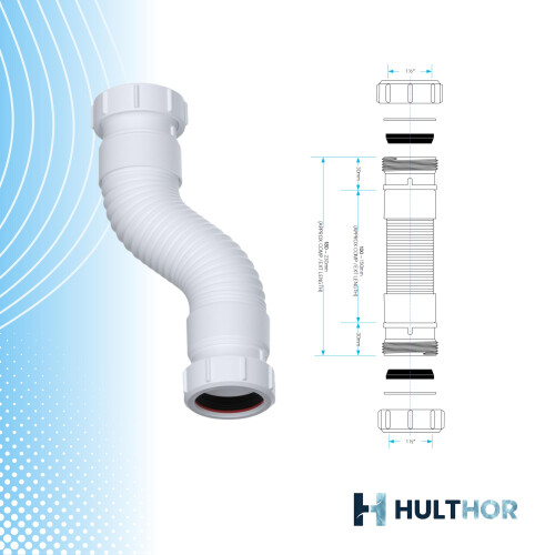 40mm Flexible Waste Pipe Connector Compression Fitting - Hulthor 2