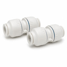 JD Brands 15mm Push Fit Straight Connectors (2 Pack) | Tool-Free Pushfit Plumbing Fittings for 15mm Copper & Plastic Pipes | Easy-Fit Radiator & Water