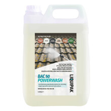 Liquipak BAC 50 5L Benzalkonium Chloride Concentrated – powerful outdoor cleaner for roof cleaning, soft washing, patios, decking, paths & general e