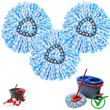 3 Pack Microfibre Spin Mop Replacement Heads,