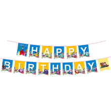 (1Set-Blue Banner)Among Us Party Set Suit Decoration Supplies Banner Cupcake Topper Alien Space