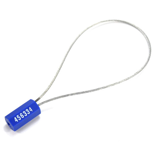 100pcs Numbered Security Cable Seals Tamper Proof Steel Wire Cable Tags Pull-Tite Trailer Seals Cable Ties-Strap (Blue) 1
