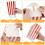 30 pcs Large Popcorn Boxes, Red & White Striped Paper Popcorn Bags 5