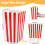 30 pcs Large Popcorn Boxes, Red & White Striped Paper Popcorn Bags 2