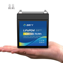 ERYY 12V 6AH LiFePO4 Deep Cycle Lithium battery with BMS and Grade A Cells