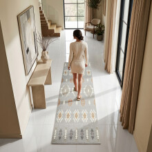 (80x300 cm- Large Runner Rug/Carpet, NOVA) Non-Slip Area Rugs Printed Geometric Carpets Hallway Runner