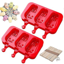 Homemade Popsicle Silicone Molds With Lid, Ice Cream Bar Molds, 3 Silicone Ice Pop Molds Set Of 2