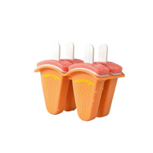 Reusable WatermelonShaped Popsicle Molds with Bright Orange Silicone for Homemade Ice Pops