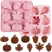 1 piece autumn silicone mold maple leaf, acorn pumpkin 3D candy mold suitable autumn, harvest theme