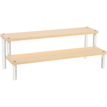 Double Layer Sundries Organizer Rack Designer Toy Showcase Stand Cupcake Wood Shelf Khaki 30X12X11CM