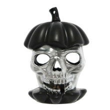 Halloween Hollow Skull Head LED Lamp Small Bar Haunted House KTV Props Candle Gold Partyblack1pcs