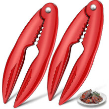 Pinzas de cangrejo portátiles de aluminio para cocina, 14 x 5 x 1,2 cm, herramienta para pelar cangrejos, 2 piezas.
