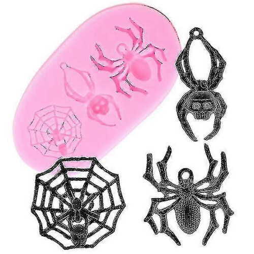 Halloween Spider Silicone Mold Cake Decoration Tool Candy Clay Chocolate Moldpink1pcs