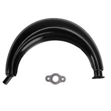 Tubo di scarico a mezzaluna da 40 mm/1,58 pollici in lega d'acciaio per motori a 2 tempi da 49 cc, 60 cc, 66 cc e 80 cc per biciclette.
