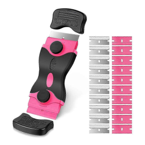Double Edge Razors Blades Scraper Set Paint Cleaning Scraper Tool 20Pcs Metal Plastic Razors Blades