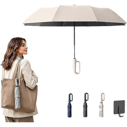 Automatic Umbrella Ring Buckle Windproof Umbrella, Compact Automatic Folding Travel Umbrella