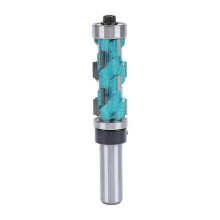 Flush Trim Router Bit 1/2 Shank Spiral Carbide Double Bearing 3/4in Dia 111/16in Cutting Length