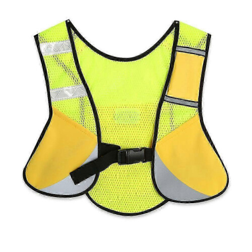 Multi function Night Sporting Reflective Cycling Running Vest Hiking Jacket (Yellow) 1