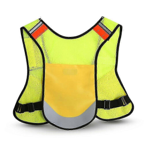 Multi function Night Sporting Reflective Cycling Running Vest Hiking Jacket (Yellow) 2