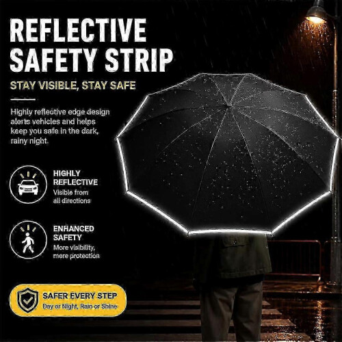 Automatic Umbrella Ring Buckle Windproof Umbrella, Compact Automatic Folding Travel Umbrella 1