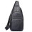 Simple Solid-Color Men's Leather Chest Bag Multipurpose Waterproof Sling Pack Working Office Black 2