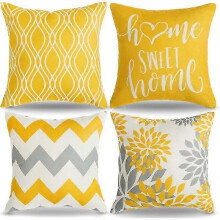 45x45cmGeometric Cushion Cover Pattern Pillow Yellow Sofa Cushion Sofa Home Living Room Bedroom