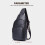 Simple Solid-Color Men's Leather Chest Bag Multipurpose Waterproof Sling Pack Working Office Black 3