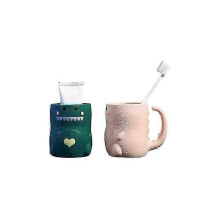 11x9cm Bathroom Tumbler, 2 Pack Toothbrush Holder, Dinosaur Cup, Plastic Tumbler, Boys Girls Daily