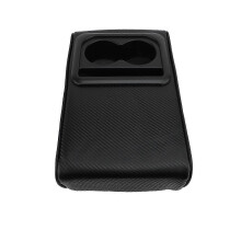 Car Center Console Pad Faux Leather Cup Holder Fit Arm Rest Cars SUVs Trucks GT-3 Carbon Fiber