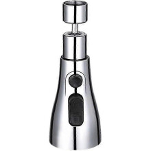Kitchen Faucet 360 Rotating 3 Water Outlet Modes 20-24MM Diameter Mounting Adapters (Color : Silver)