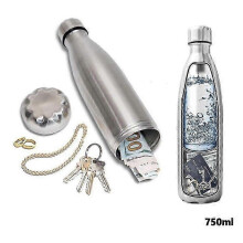 Safe Water Bottle Hidden Secret - Stainless Steel Stash Box Cash, Keys, Car Keys - Store 730ML Silve