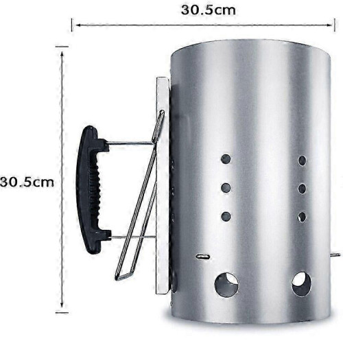 30cm x 19cm Chimney Starter, Chimney Starter Safety Handle BBQ Fire Starter, Quick Starter NPTERBL 1