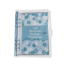 100 Envelope Challenge Binder Savings Binder Save 5050 with Cash Envelopes for Budget Planning Blue