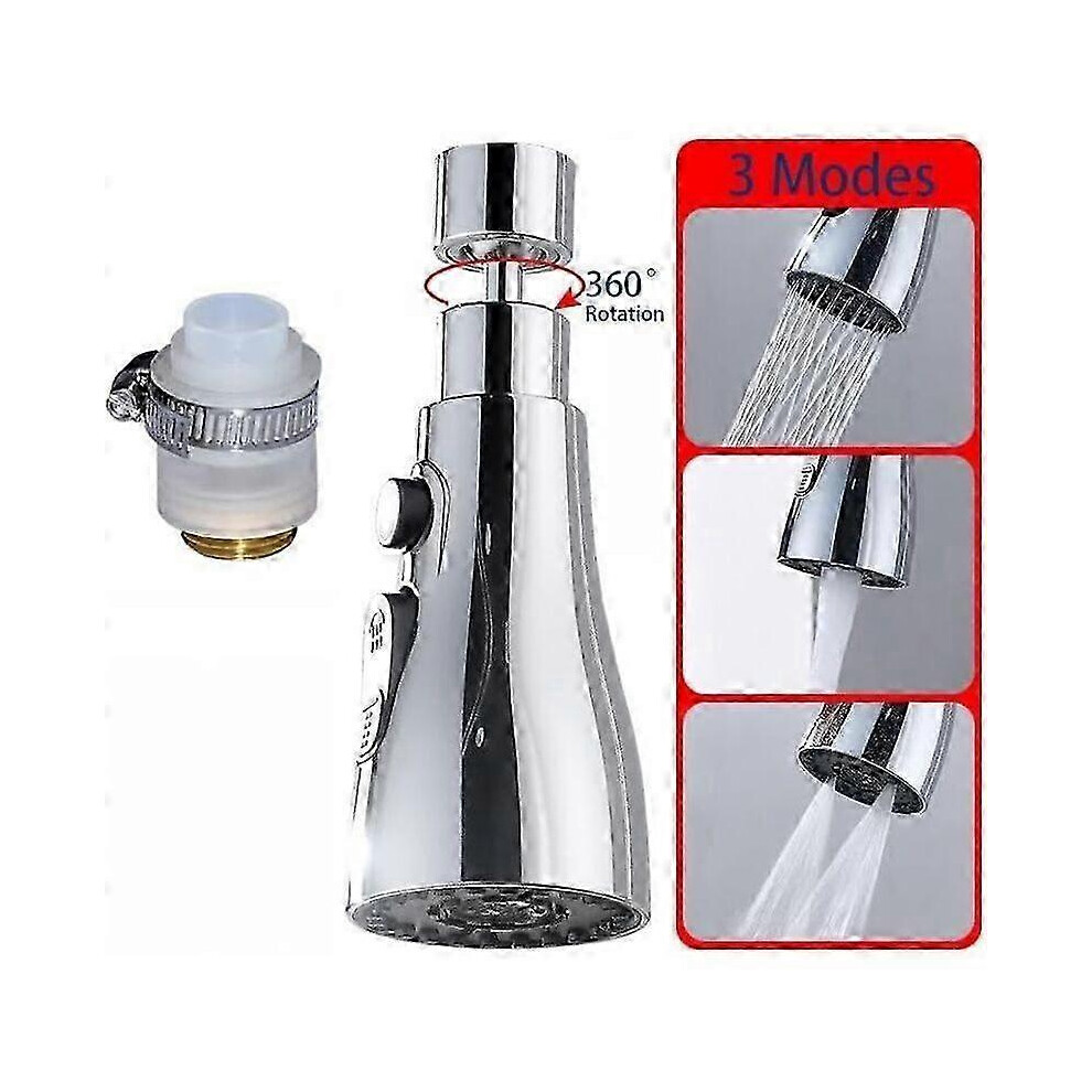 Kitchen Faucet 360 Rotating 3 Water Outlet Modes 20-24MM Diameter ...