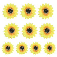 10 fermagli per capelli a forma di girasole, realizzati a mano, adatti a varie occasioni, multicolore.