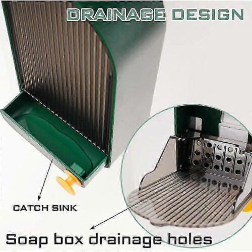 2 Pack Wall Mounted Soap Dishes Lid Drain Shower, Adhesive Without Drilling, Waterproof, Dustproof 1