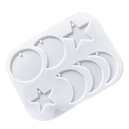 Silicone Resin Mold Featuring Star Moon Pattern For DIY Crafts And Gifts Multicolor MultiStyle