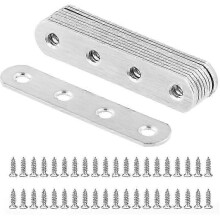 10 pezzi 77x16x2mm Piastre di giunzione piatte in acciaio inossidabile per fissaggio metallico 40 Piastra di riparazione per fissaggio